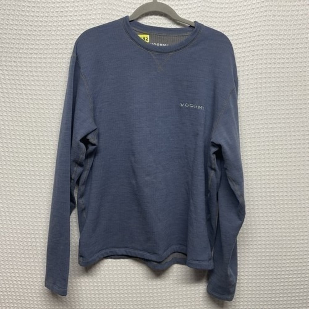 Voormi Grey/Blue Crewneck Long Sleeve Hiking Outdoors Trail T-Shirt Men L USA
